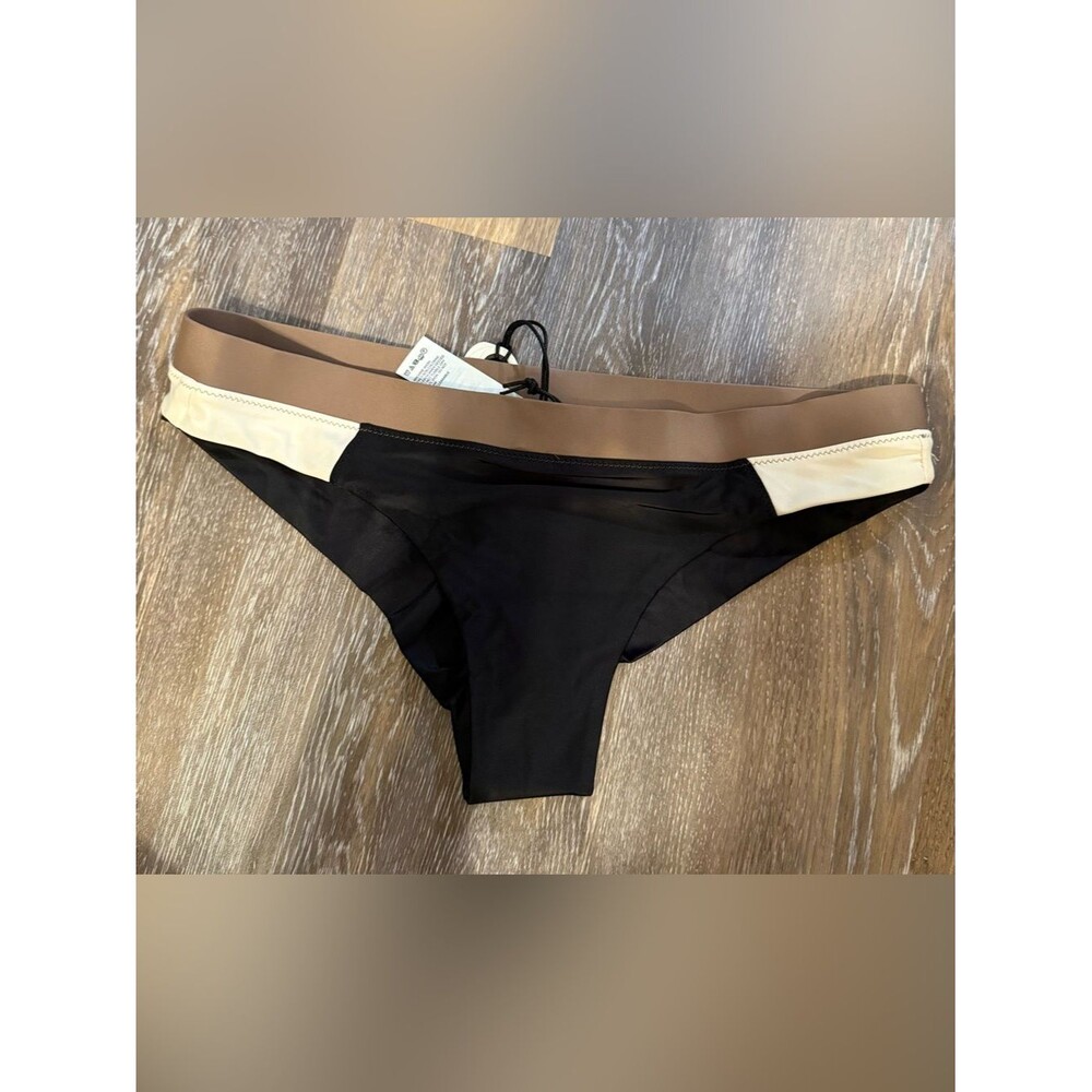 Prana Baja Bound Cheeky Bikini Bottom in Carob Colorblock
